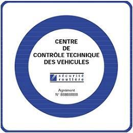 Panneau identifiant un centre de contrôle technique agréé pour les poids-lourds