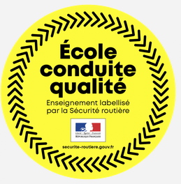 Le label École conduite qualité certifie que l\'enseignement est labellisé par la Sécurité routière.