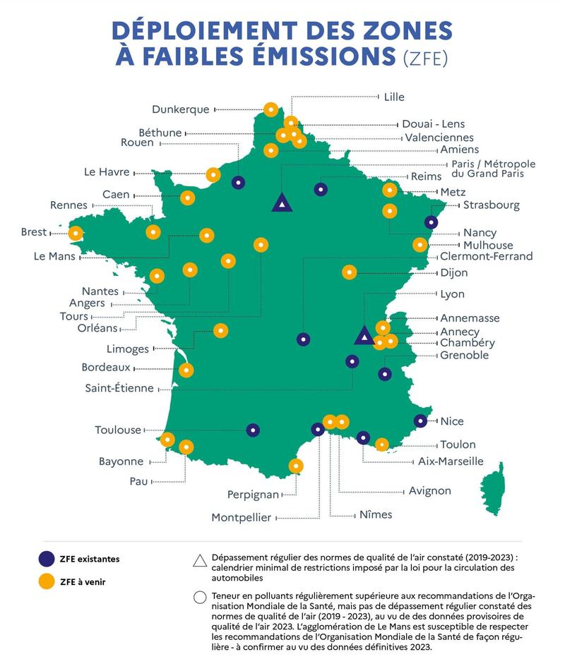 Illustration - Le déploiement des zones à faible émission en 2024