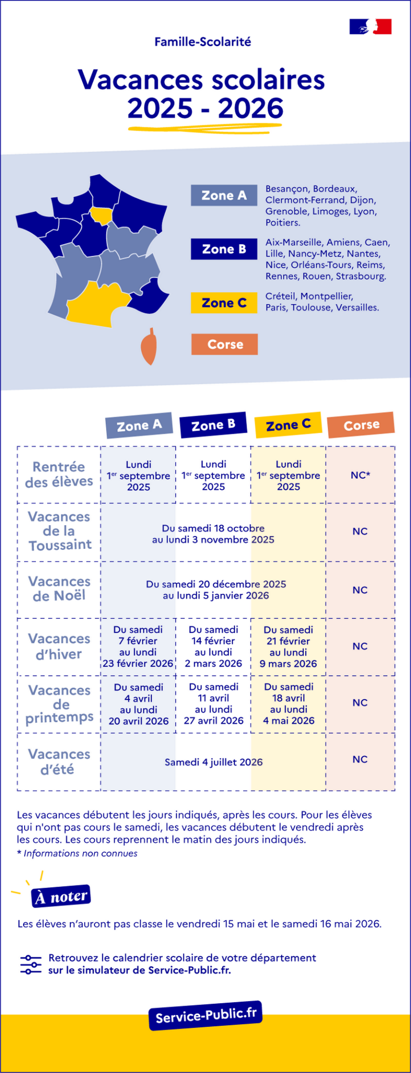 Calendrier scolaire 2023-2024. Quelles sont les dates des vacances