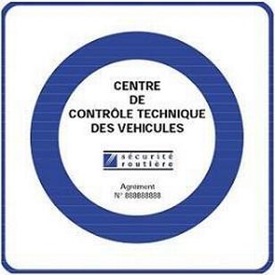 Sign identifying an approved roadworthiness center for heavy goods vehicles - plus de détails dans le texte suivant l’infographie